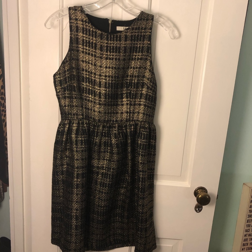 YA LOS ANGELES Black and Gold Detailed Dress